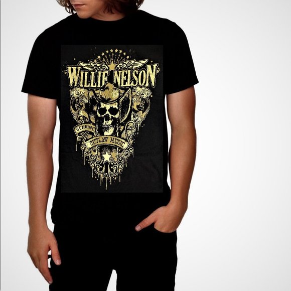 Willie Nelson Genuine Outlow Music country rock Official T-Shirt M NWT - Picture 1 of 2